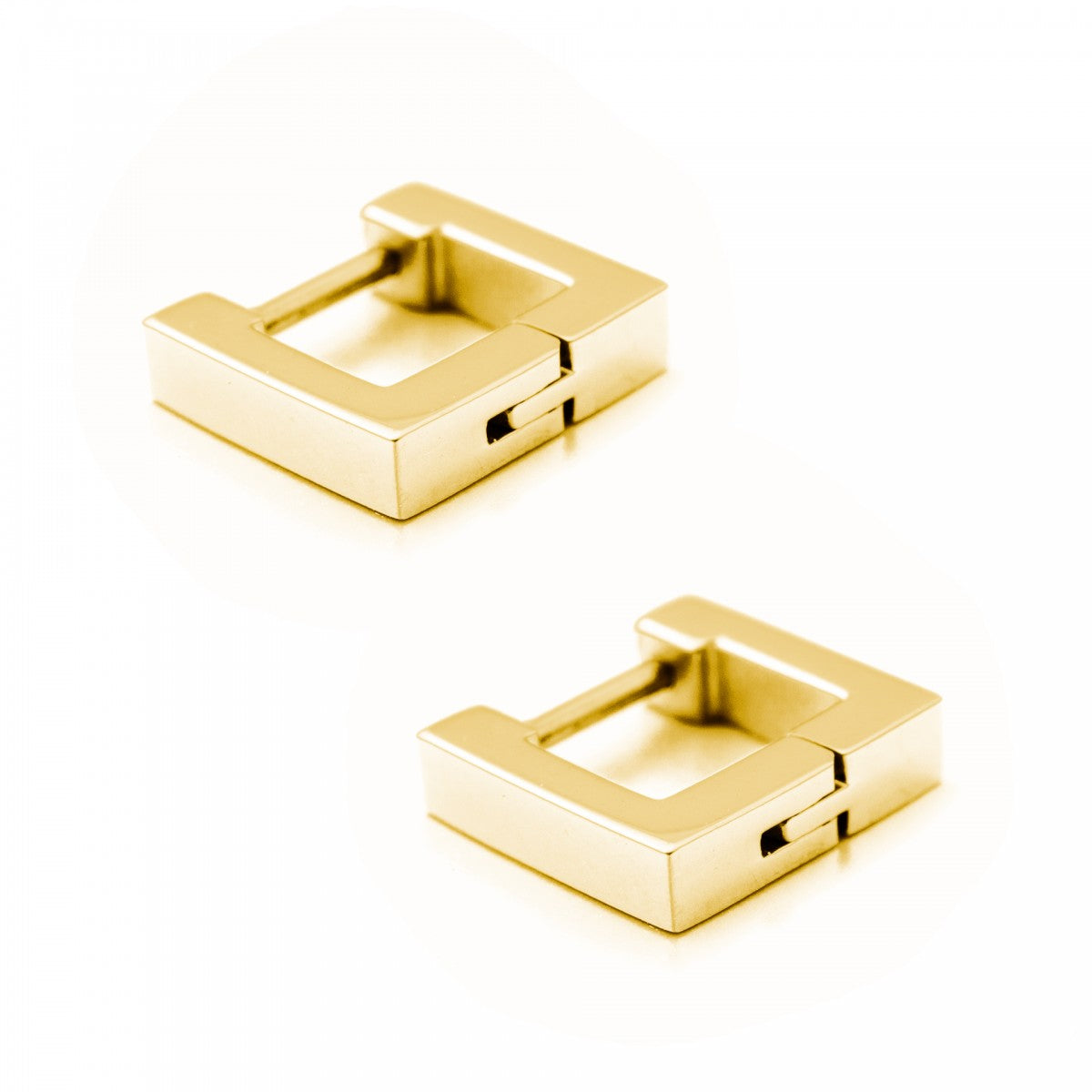 Orecchini quadrati in acciaio dorato-EA627