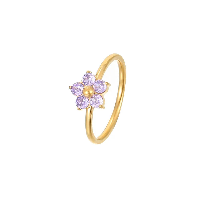 Δαχτυλίδι ατσάλι με μωβ zircon - R159