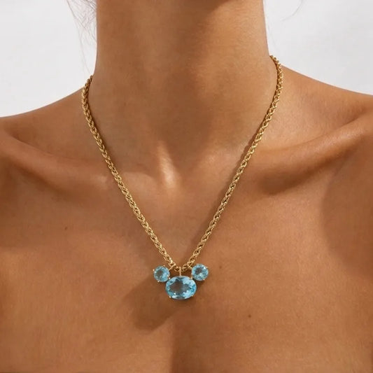 Steel necklace with faux resin heart - NE596