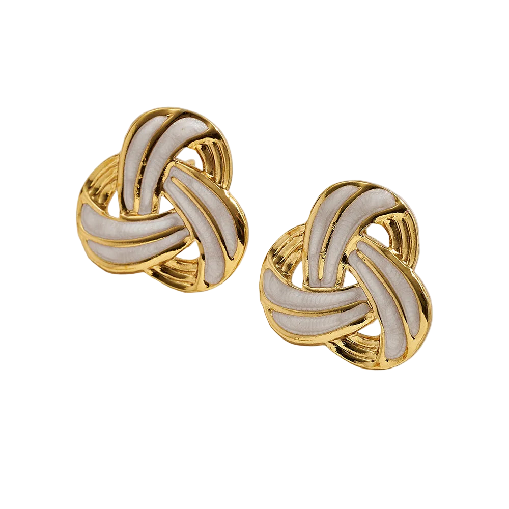 Cercei din oțel și alb-EA250