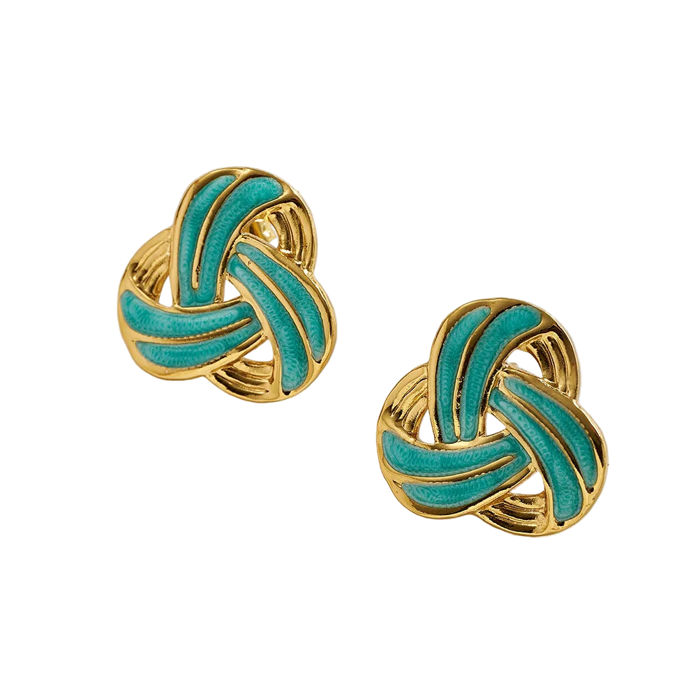 Σκουλαρίκια ατσάλι και τιρκουάζ-EA257