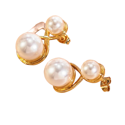 * Cercei din otel cu perla-EA588