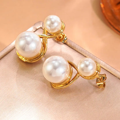 * Cercei din otel cu perla-EA588