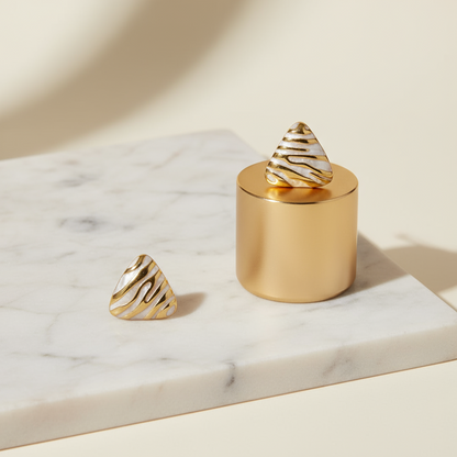 Σκουλαρίκια επιχρυσωμένο ατσάλι τρίγωνα-EA583