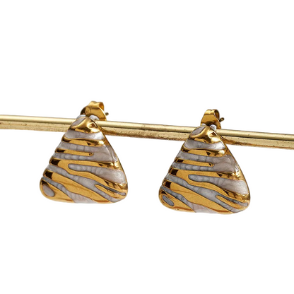 Σκουλαρίκια επιχρυσωμένο ατσάλι τρίγωνα-EA583