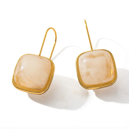 Earrings Gold Plated Steel with resin-EA353