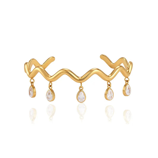 Bracciale in acciaio con zircone - BR443
