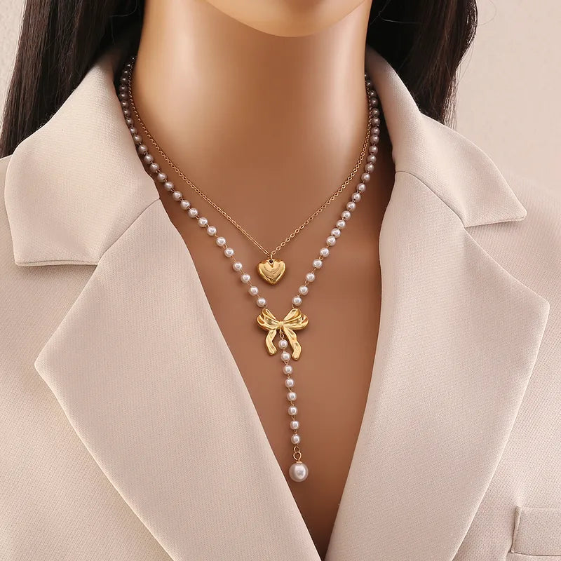 Necklace Gold Plated Chain and Perla