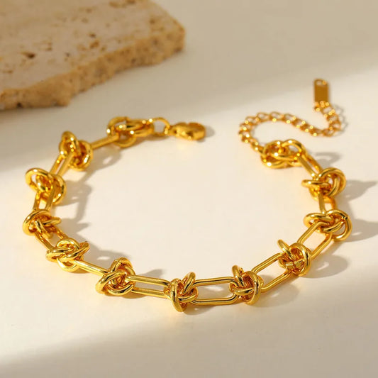 Vergoldetes Stahlkettenarmband-BR073