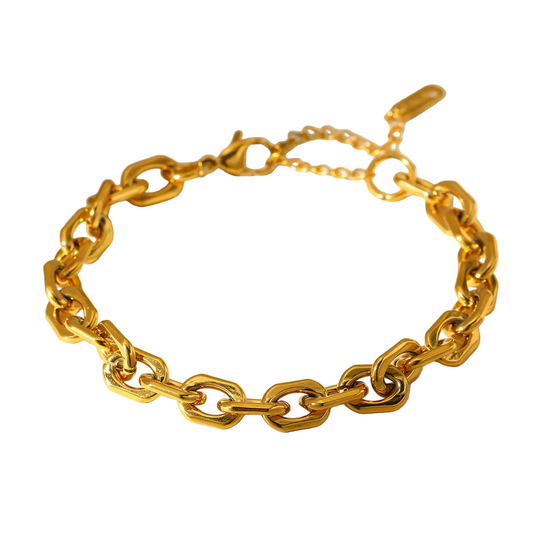 Βραχιόλι επιχρυσωμένο ατσάλι αλυσίδα-BR019
