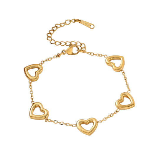 Βραχιόλι ατσάλι με περίγραμμα καρδιάς-BR139