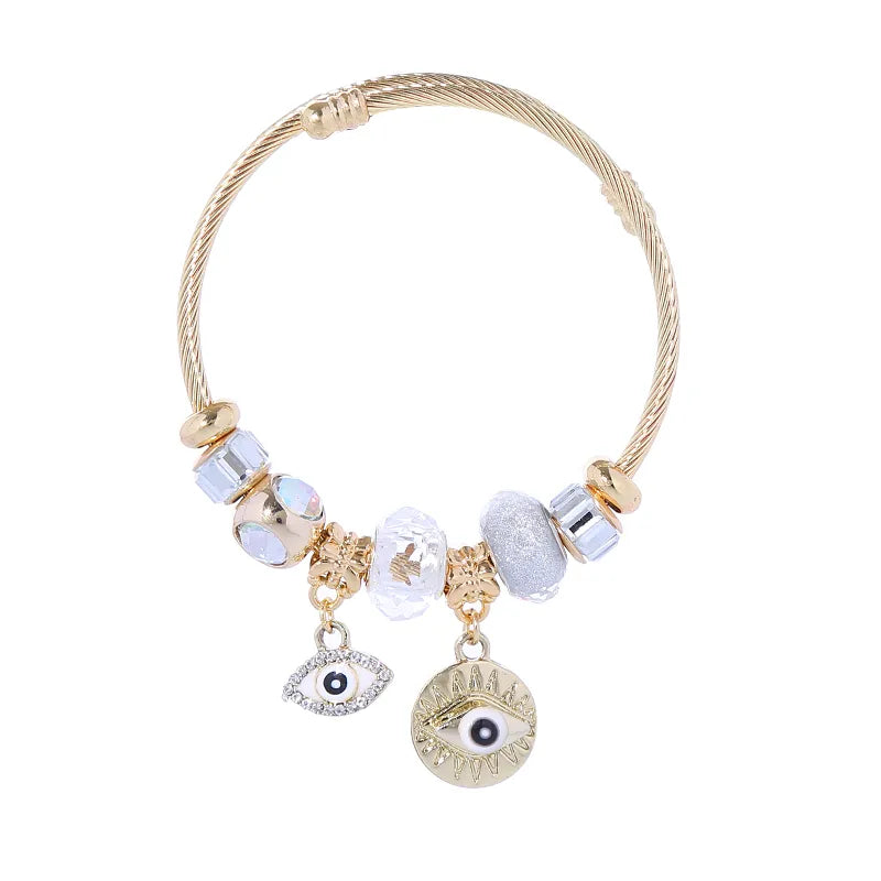 Bratara din otel auriu cu ochiuri-BR293