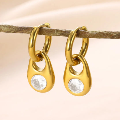 Straight-ea350 steel earrings