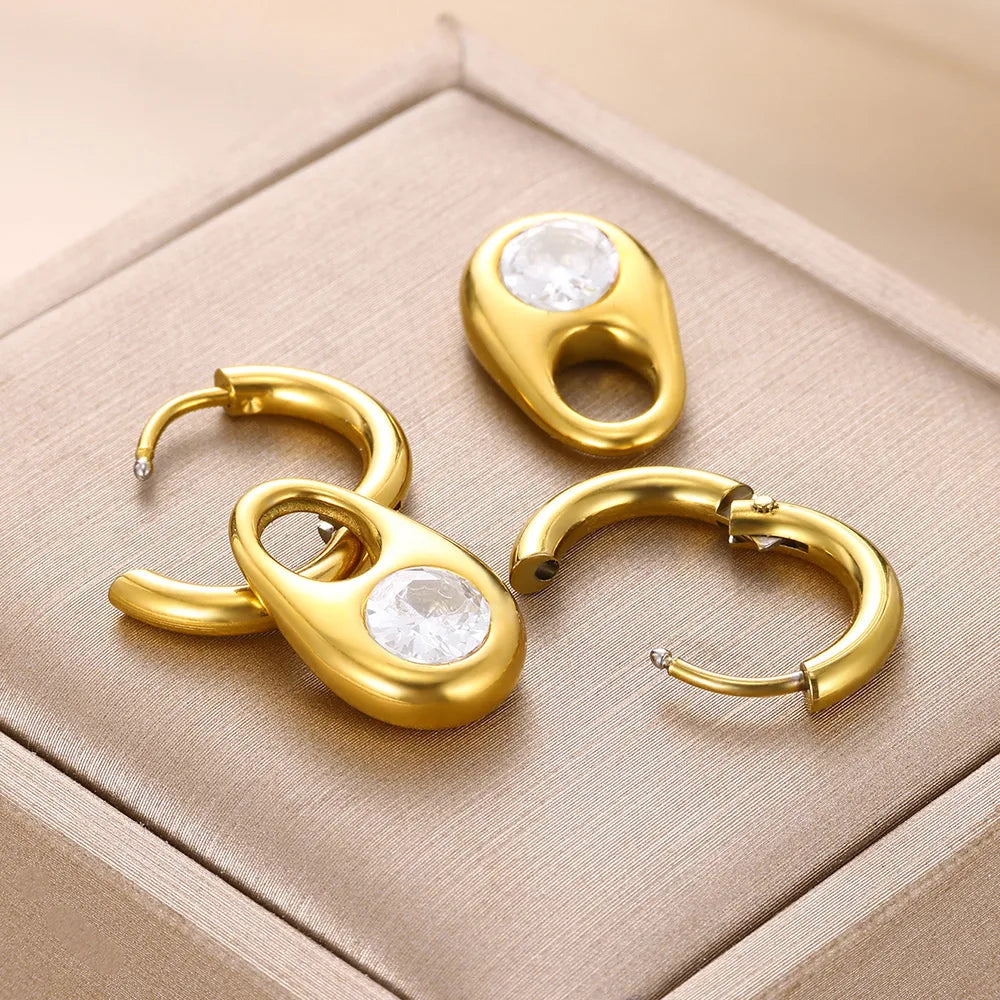 Straight-ea350 steel earrings