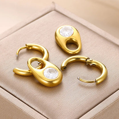 Straight-ea350 steel earrings