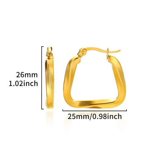 Earrings of steel square-ea277