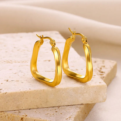 * Cercei cerc pătrați din oțel-EA277