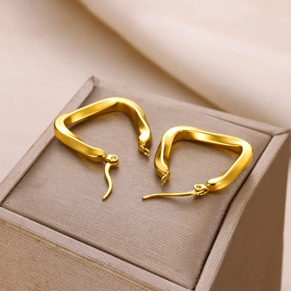 * Cercei cerc pătrați din oțel-EA277