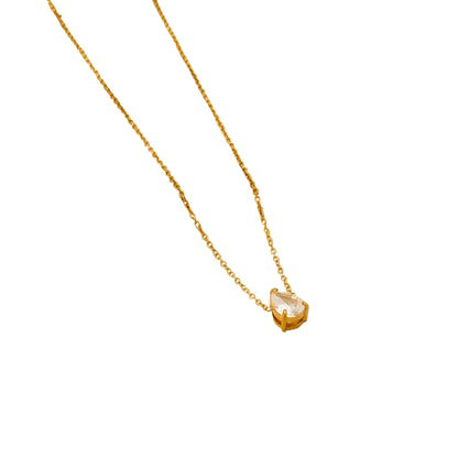 Κολιέ επιχρυσωμένο ατσάλι με δάκρυ zircon-NE173