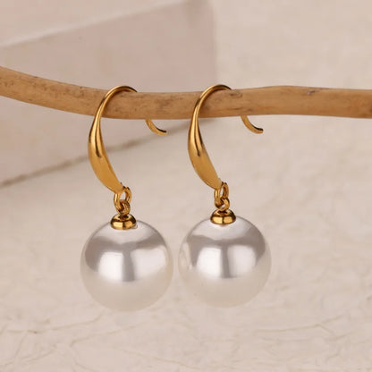 Σκουλαρίκια επιχρυσωμένο ατσάλι με πέρλα - EA818