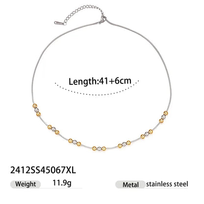 Colier din otel cu margele de otel-NE396