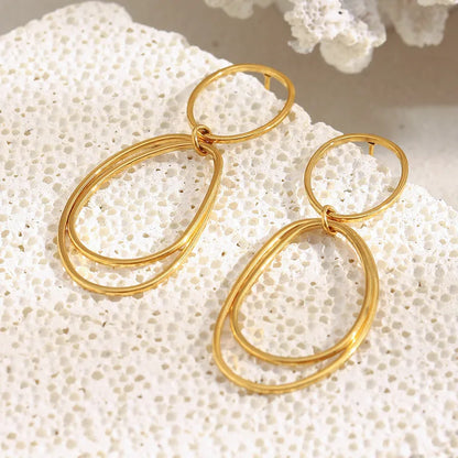 Σκουλαρίκια επιχρυσωμένο ατσάλι σύρμα-EA522