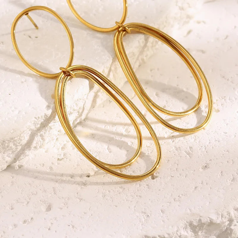 Σκουλαρίκια επιχρυσωμένο ατσάλι σύρμα-EA522