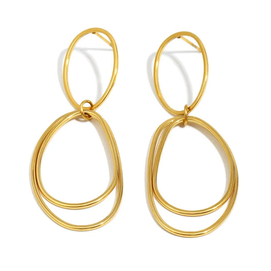 Σκουλαρίκια επιχρυσωμένο ατσάλι σύρμα-EA522