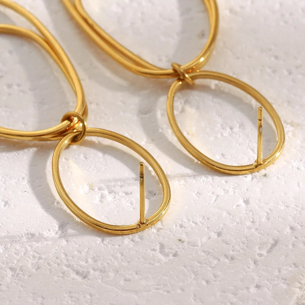 Σκουλαρίκια επιχρυσωμένο ατσάλι σύρμα-EA522