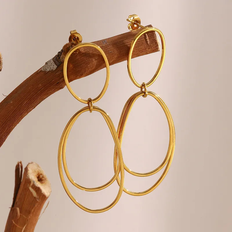 Σκουλαρίκια επιχρυσωμένο ατσάλι σύρμα-EA522