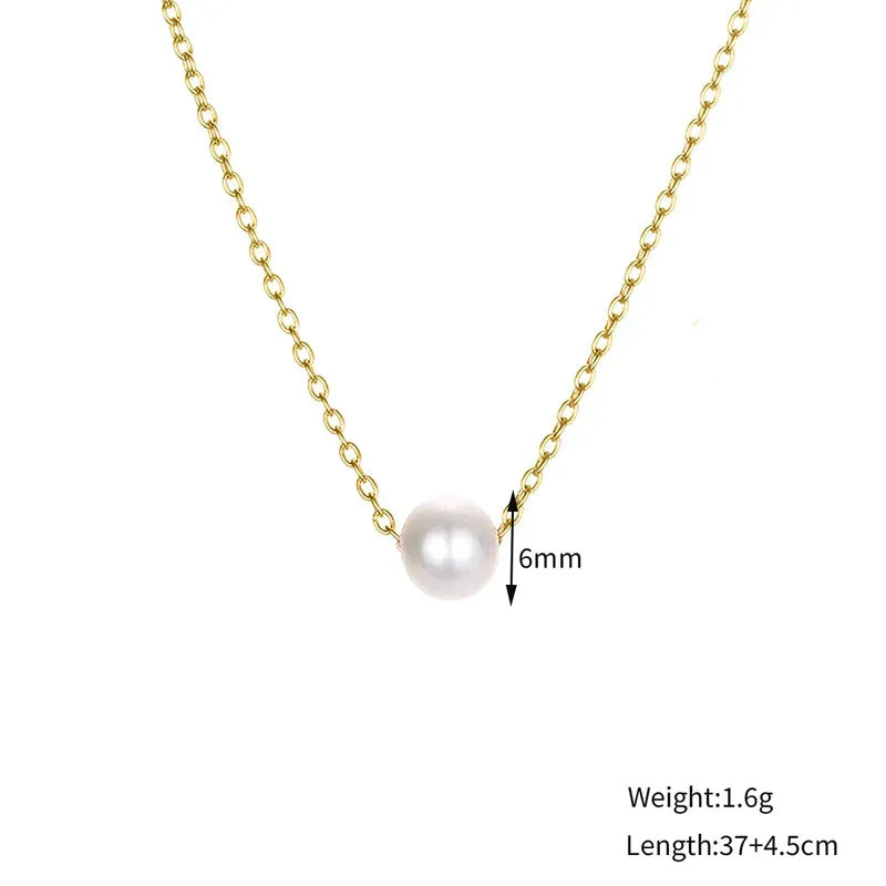 Colier din otel cu perla - ne391