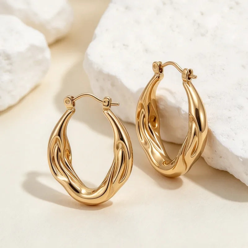 Ohrringe aus goldenem Stahl – EA482