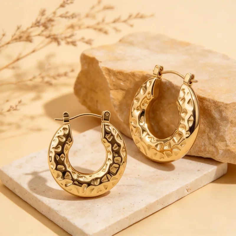 Creolen aus Stahl und Gold – EA632