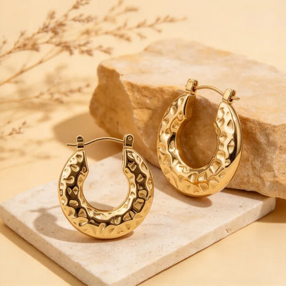 Creolen aus Stahl und Gold – EA632