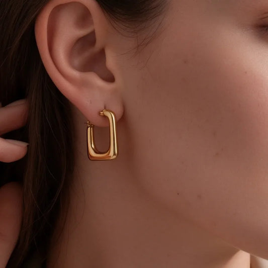 Pendientes estrella de mar de acero con piedras azules- EA681