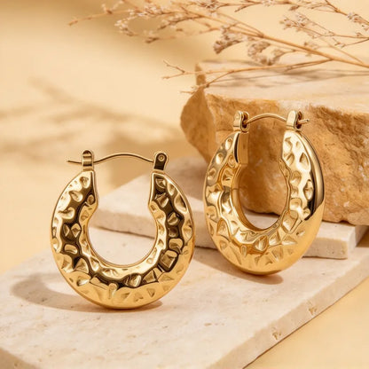 Creolen aus Stahl und Gold – EA632