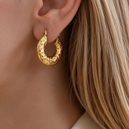 Creolen aus Stahl und Gold – EA632