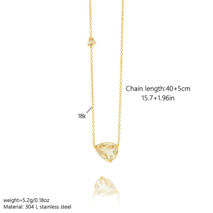 Κολιέ επιχρυσωμένο ατσάλι με μεγάλο και μικρό zircon-NE459