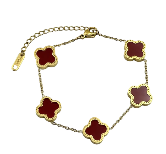 Bracelet Golded steel deep red-br120