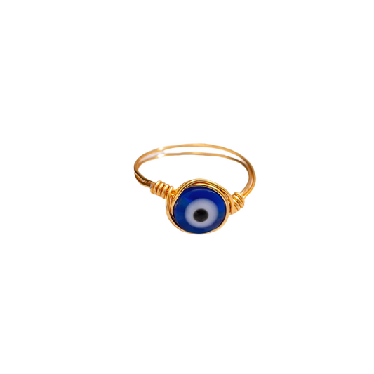 Bronze ring with blue eye-r232