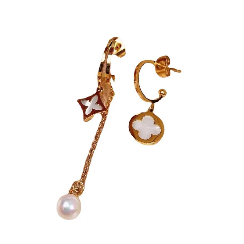 Asymmetric earrings with two different designs-EA640