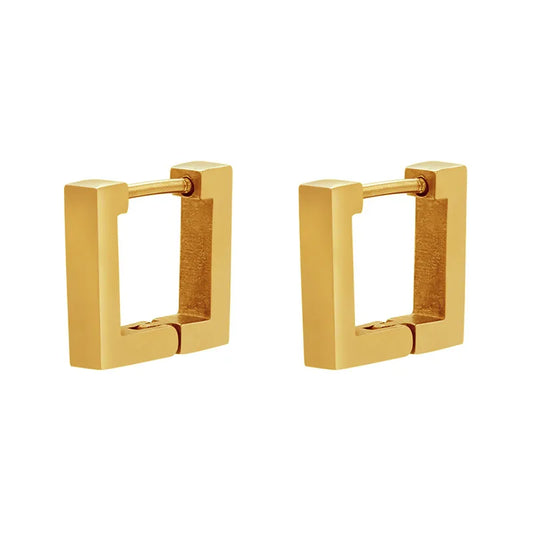 Earrings Gold Plated Stone Squares - EA605