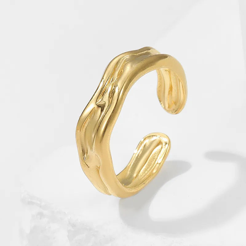 Ring gold steel open with abnormal texture-r168