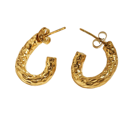 Σκουλαρίκια επιχρυσωμένο ατσάλι σφυρηλατημένο-EA362