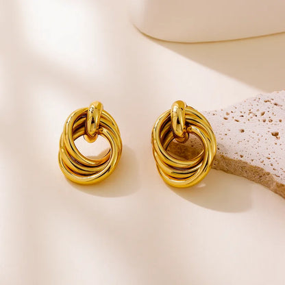 Σκουλαρίκια επιχρυσωμένο ατσάλι -EA308