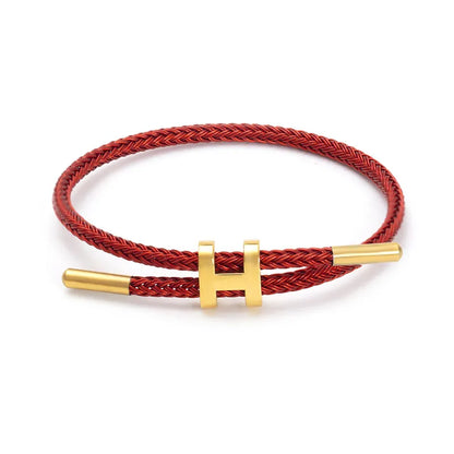 Rope bracelet and steel design in different colors - Br025