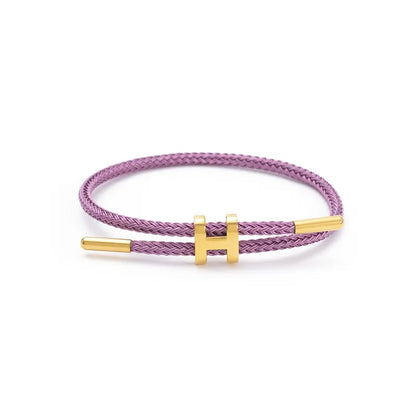 Rope bracelet and steel design in different colors - Br025