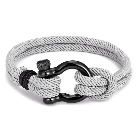 Bracelet with steel and gray rubber -br029