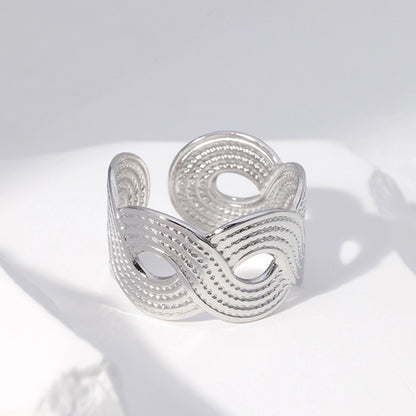 Ring of steel silver wavy-r236