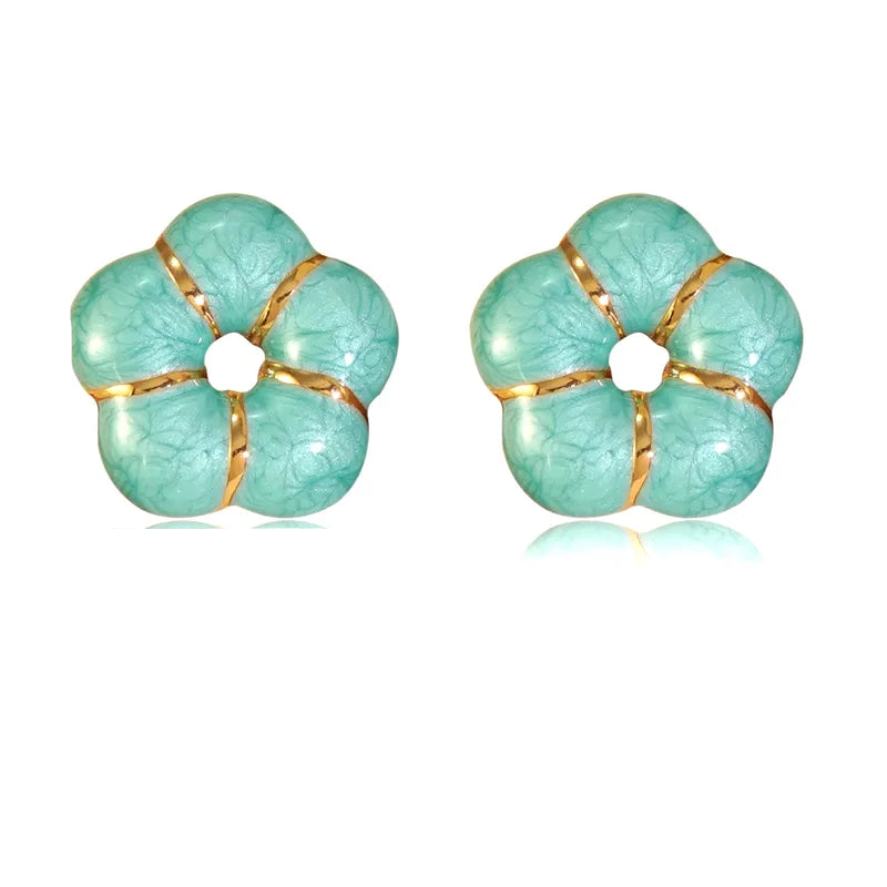 Earrings of the blue flower-ea027